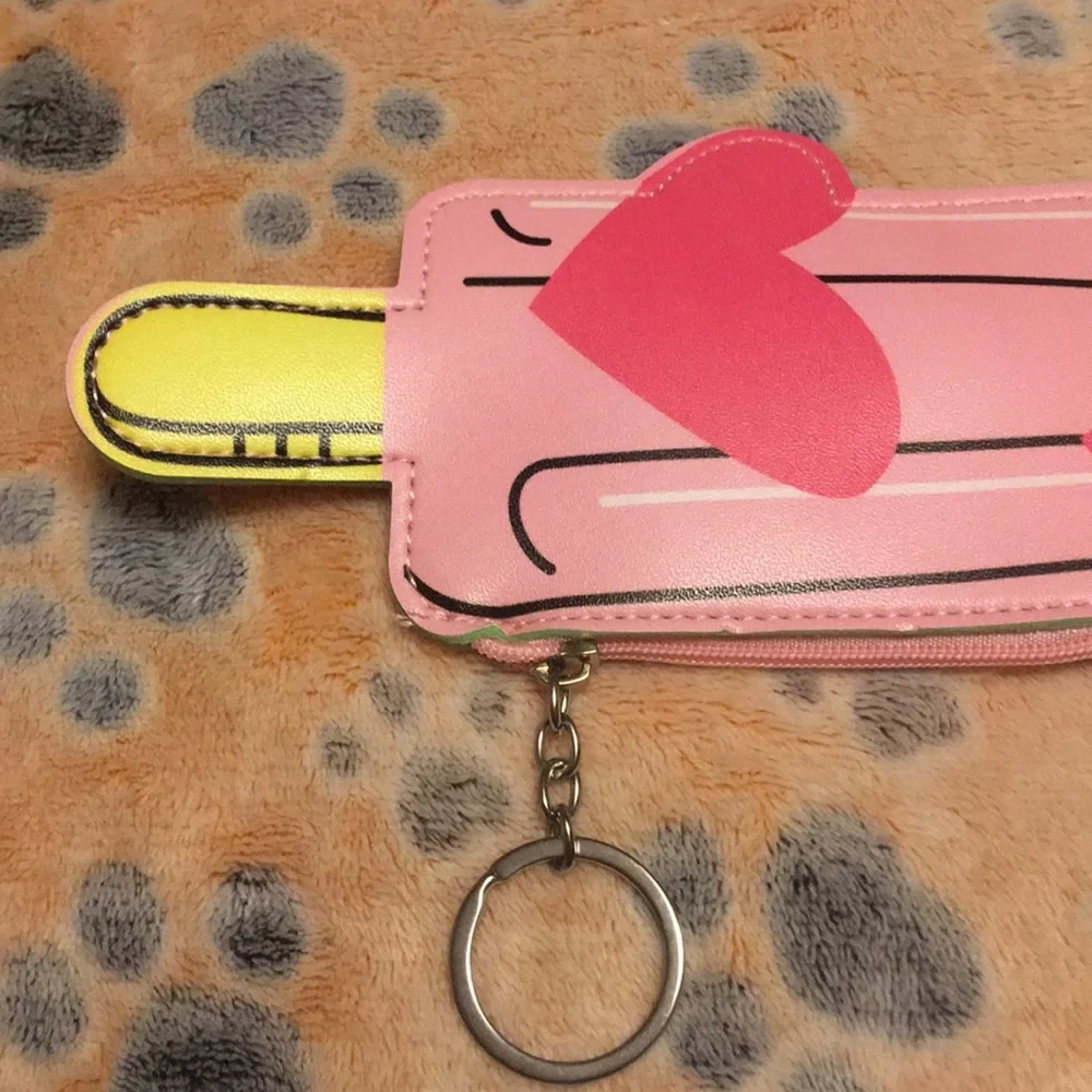Vintage “LICK ME’Flavor Of The Month Popsicle Coin Purse Keychain Fun Colle.